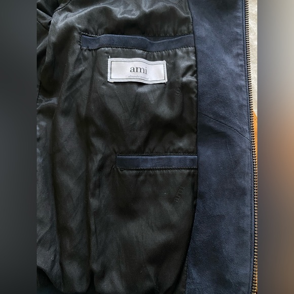 Ami Alexandre Mattiussi Blue And Brown Suede Bomber Jacket Men’s M/L - Picture 15 of 15